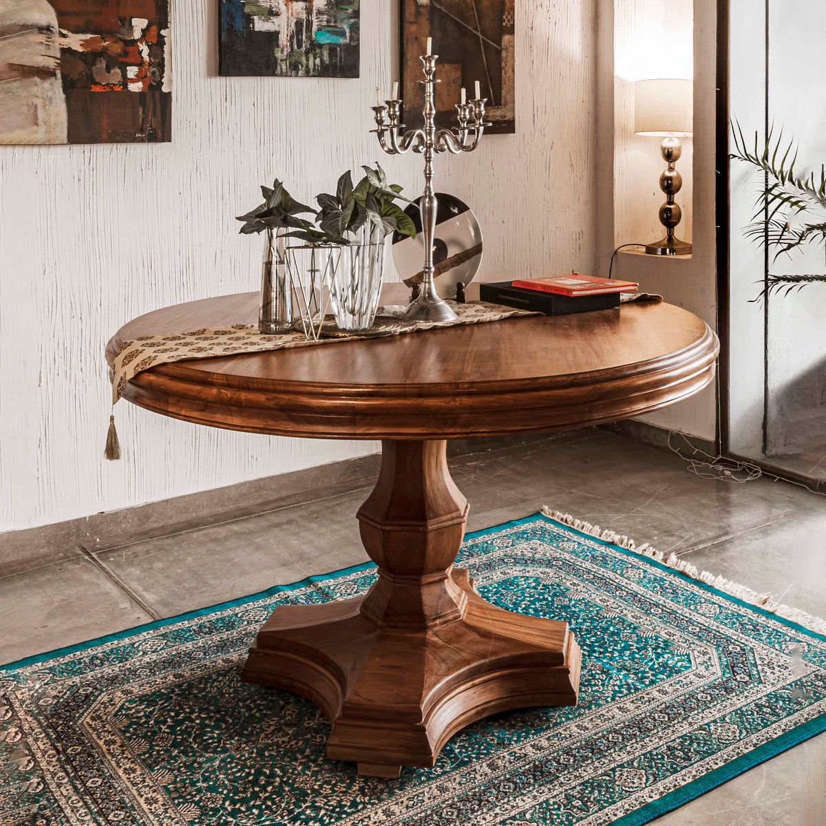 Buy 4 seater round dining table- Spanish Colonial Dining Table| East ...